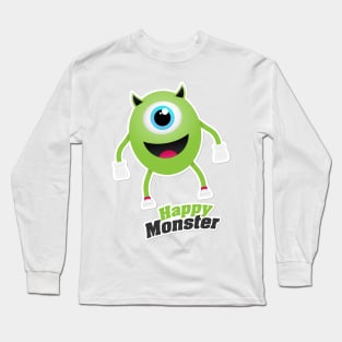 Happy Monster Character for Boys Men Girls Women Kids Long Sleeve T-Shirt